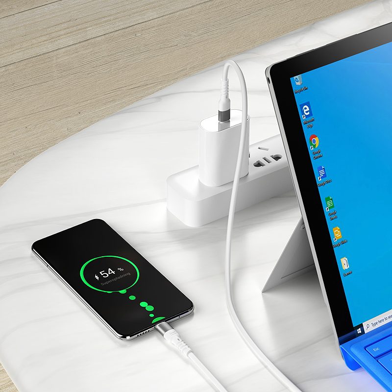 Forever Core High Power cable USB - USB-C 2,0 m white 100W for GaN - Billede 5