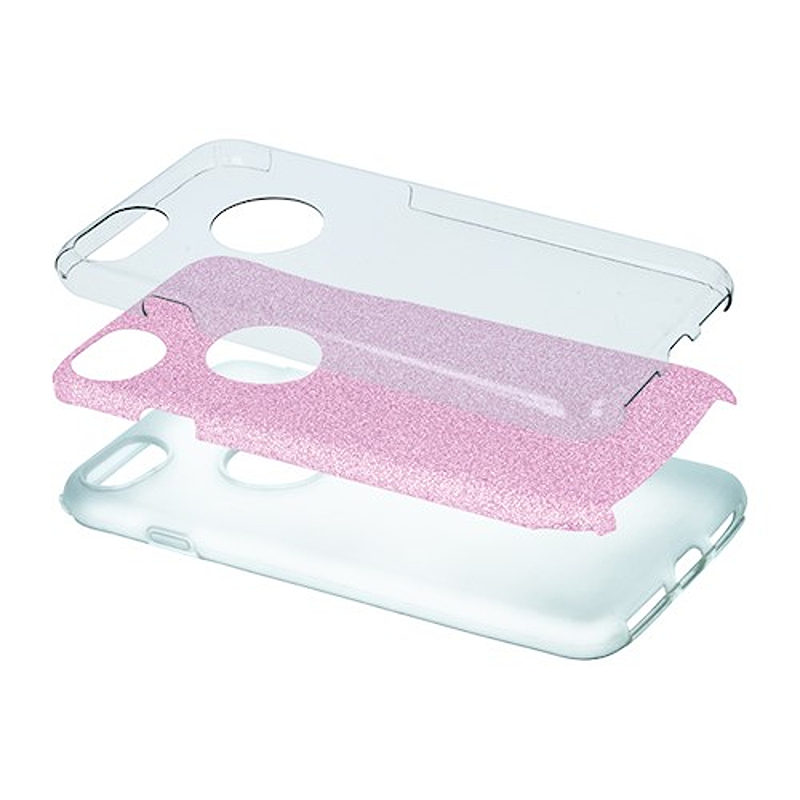 Glitter 3in1 case for iPhone 12 / 12 Pro 6,1" pink