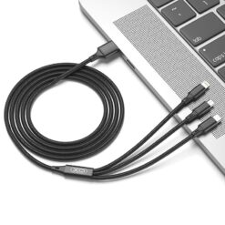 Alternative view of XO cable NB173 3in1 USB - Lightning + USB-C + microUSB 1,2 m 2,4A black