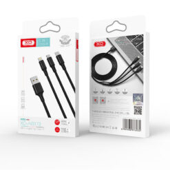 XO cable NB173 3in1 USB - Lightning + USB-C + microUSB 1,2 m 2,4A black - Billede 3