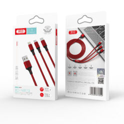 XO cable NB173 3in1 USB - Lightning + USB-C + microUSB 1,2 m 2,4A red - Billede 4