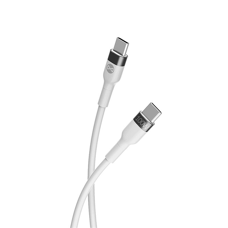 Forever Flexible cable USB-C - USB-C 2,0 m 100W white