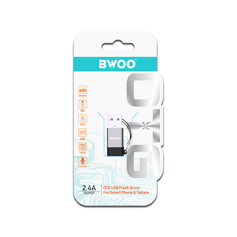 BWOO Adapter USB-C - USB Gray OTG BZ-38 - Billede 3