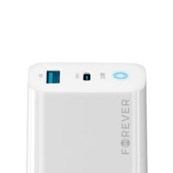 Alternative view of Forever TC-06-33AC GaN PD QC charger 1x USB-C 1x USB 33W white