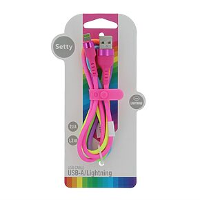 Setty USB-lightning kabel rainbow
