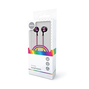 Setty earphones rainbow med microfon