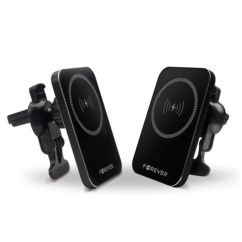 Forever car holder for air vent MACH-100 magnetic with wireless charging black 15W - Billede 4