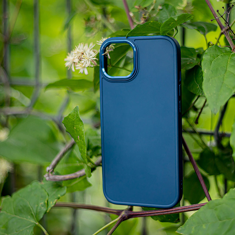 Satin case for iPhone 15 Plus 6,7" dark blue