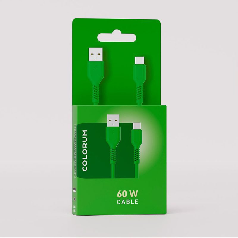 COLORUM cable USB-A - USB-C 1,8m 3A CK60-AC-04 xGreen