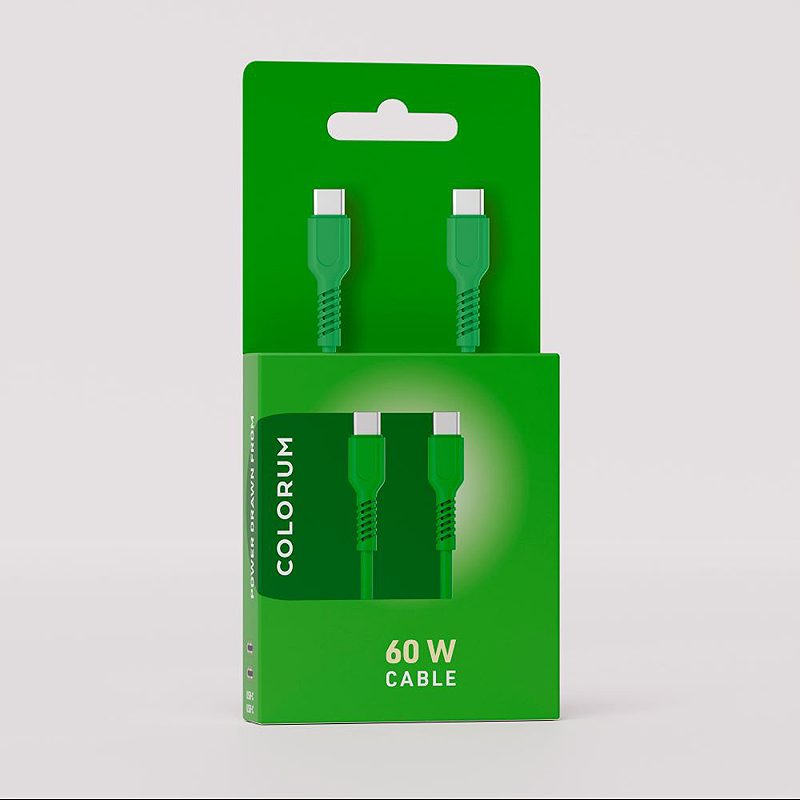 COLORUM cable USB-C - USB-C 1,8m 3A CK60-CC-04 xGreen