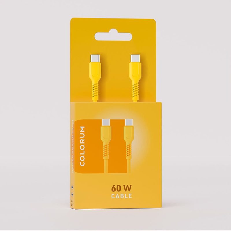 COLORUM cable USB-C - USB-C 1,8m 3A CK60-CC-05 xYellow