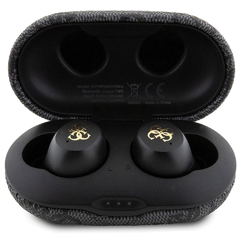 Guess Bluetooth earphones GUTWSP4EGK TWS ENC 4G PU METAL LOGO black - Billede 4
