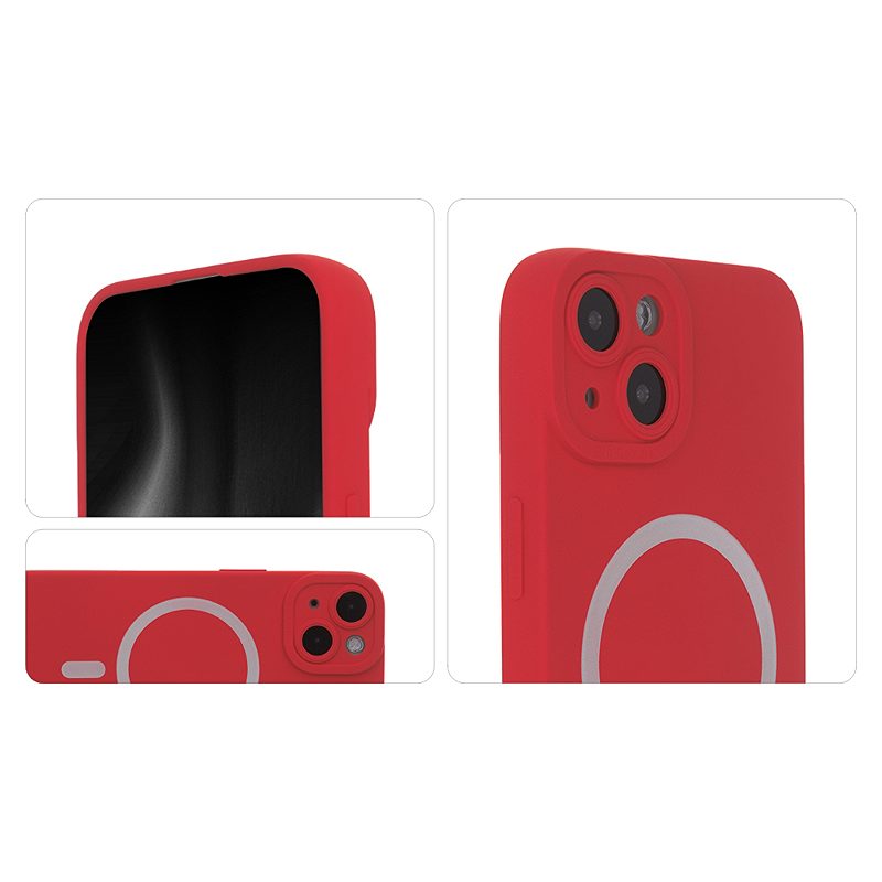 Silicon Soft Mag Case for iPhone 15 Pro 6,1" red