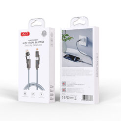 XO cabel NB275 4w1 USB-C - Lightning + USB - USB-C 60W 1,0m szary - Billede 5