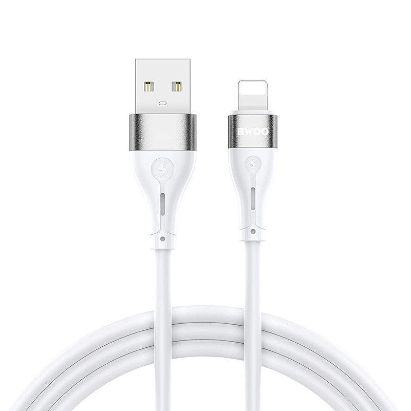 BWOO Cable USB - Lightning 1m 3A Minimalist Silicone White X280L