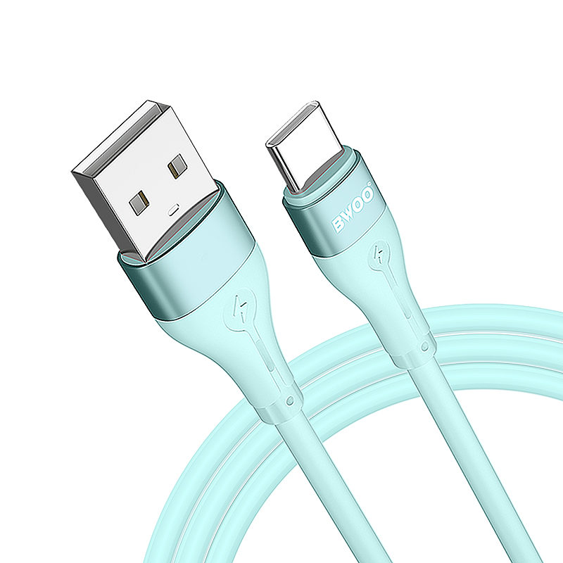 BWOO Cable USB - USB-C 1m 3A Minimalist Silicone Green X280C - Billede 4