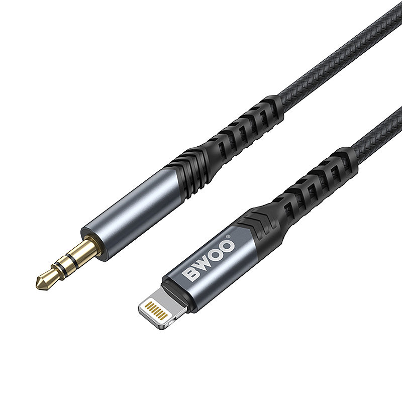 Alternative view of BWOO Cable AUX 3.5mm - Lightning BO-AUX068 black