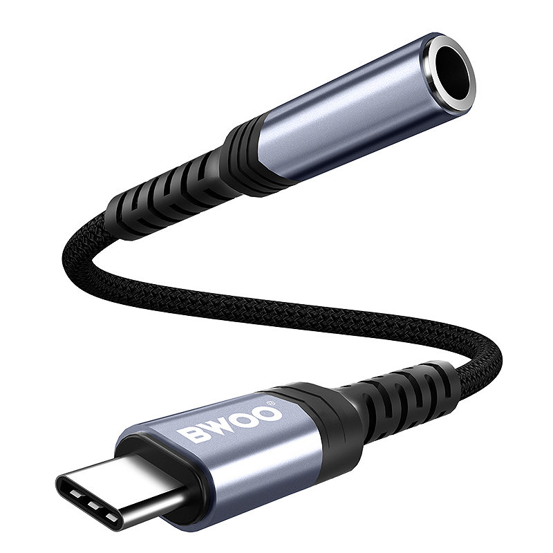 Alternative view of BWOO Adapter AUX 3.5mm - USB-C Black BZ47