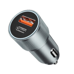 Alternative view of BWOO BO-CC73 PD car charger 1x USB-C - USB-A port 38W silver