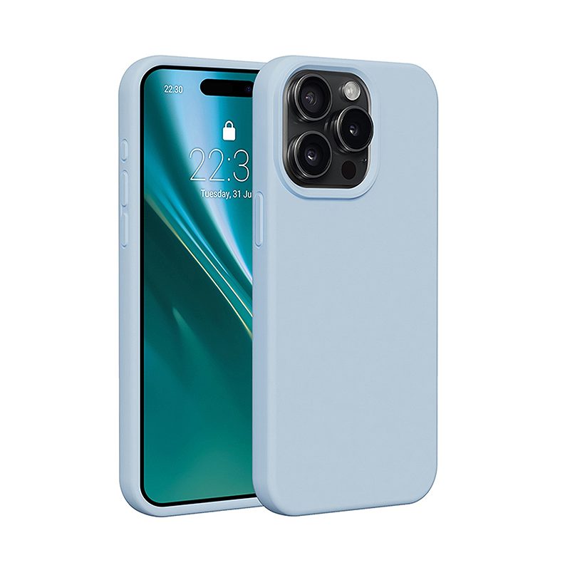Etteri Silicone case for iPhone 15 Pro 6,1" light blue
