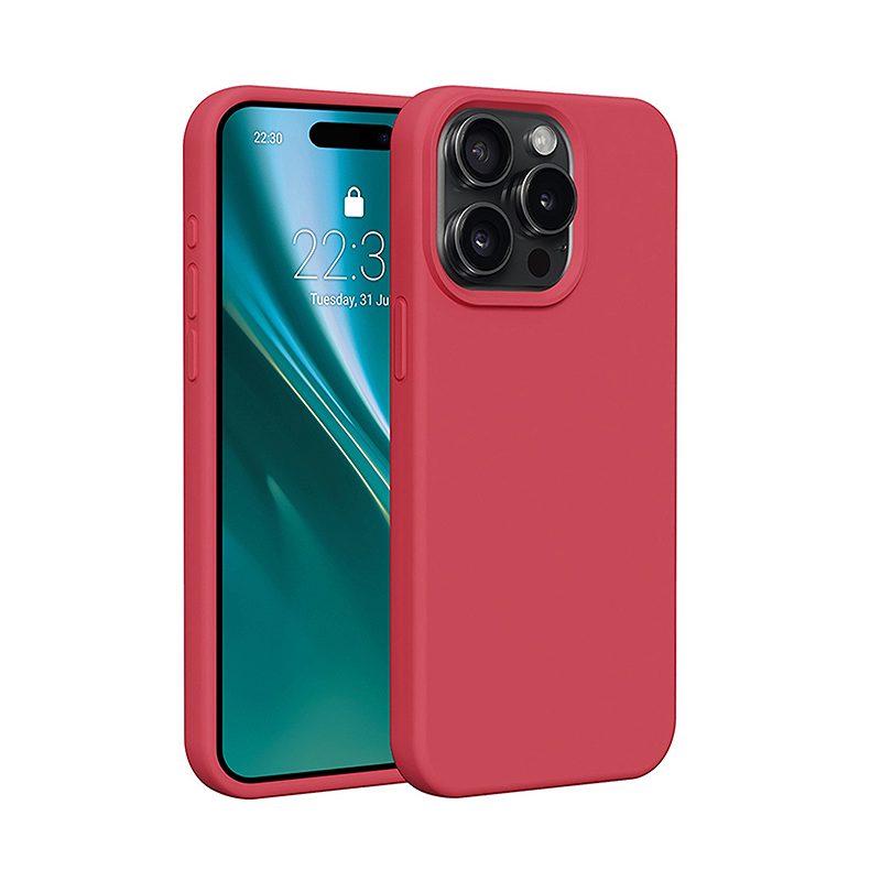 Etteri Silicone case for iPhone 15 Pro Max 6,7" raspberry