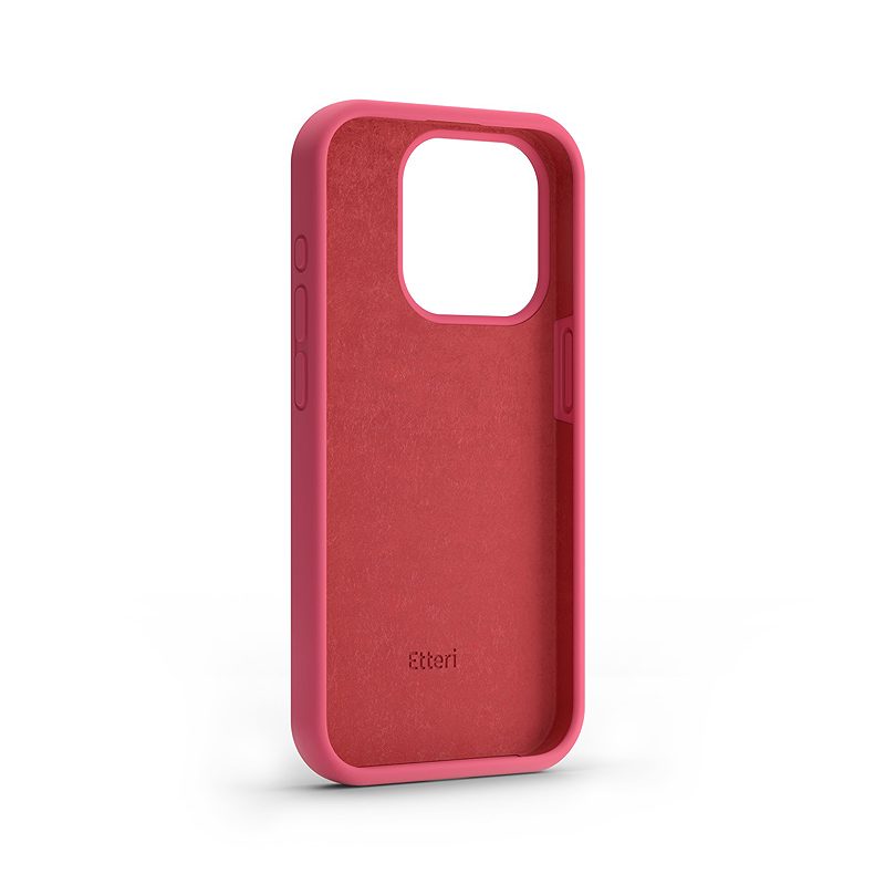 Etteri Silicone case for iPhone 15 Pro 6,1" raspberry