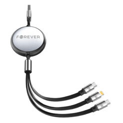 Alternative view of Forever 3in1 cable USB - Lightning + 2x USB-C 1,2 m 100W black
