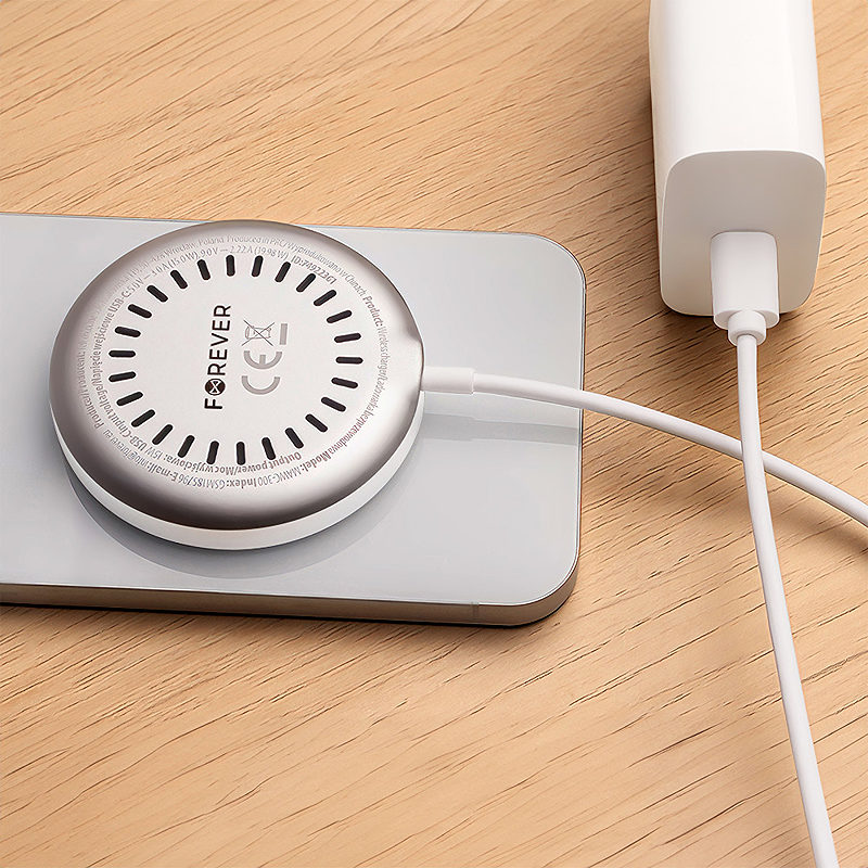 Forever MAWC-300 magnetic wireless charger Qi2 15W silver - Billede 4