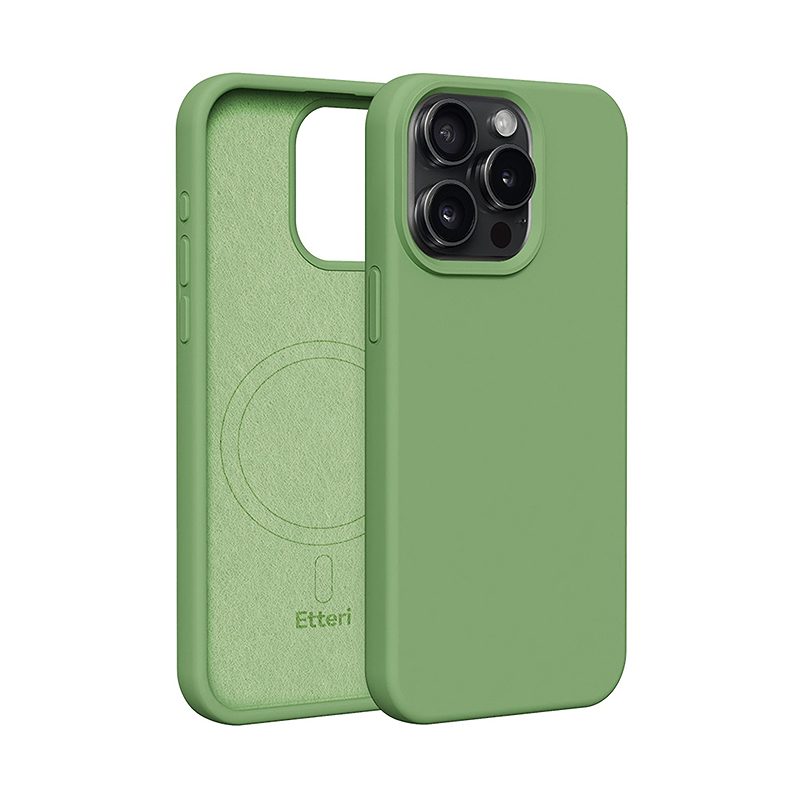 Etteri Silicone Mag case for iPhone 15 Pro Max 6,7" light green