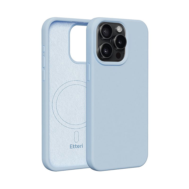 Etteri Silicone Mag case for iPhone 15 Pro Max 6,7" light blue