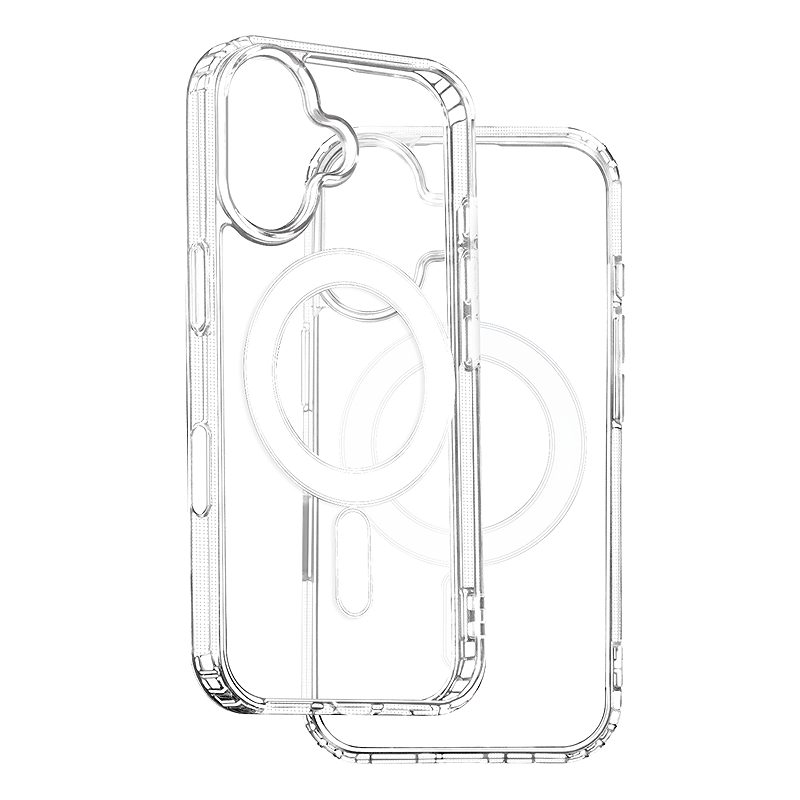 Anti Shock 1,5 mm Mag case for iPhone 16 Pro 6,3" transparent big hole + button