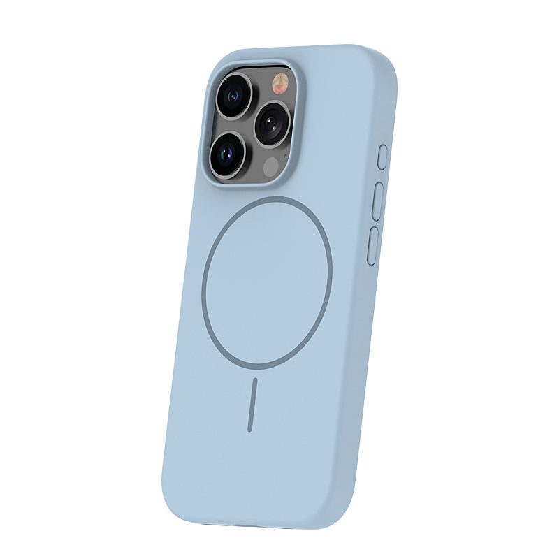 Silicone Thin Mag case for iPhone 16 Pro 6,3" light blue