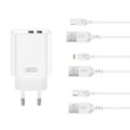 XO wall charger CE34 2x USB 2,4A white + USB-C cable