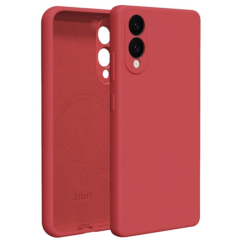 Etteri Silicone Mag case for Samsung Galaxy S25 Edge raspberry