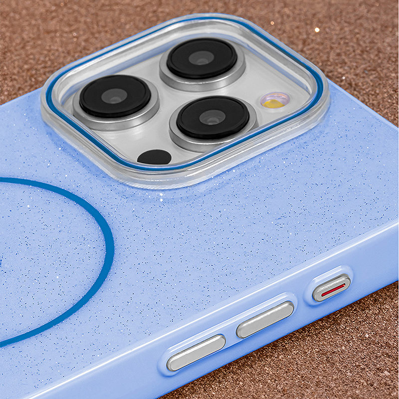 Glitter Thin Mag case for iPhone 16e / 17e blue