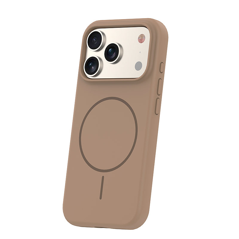 Silicone Thin Mag case for iPhone 17 Pro 6,3" / 18 Pro 6,3" brown