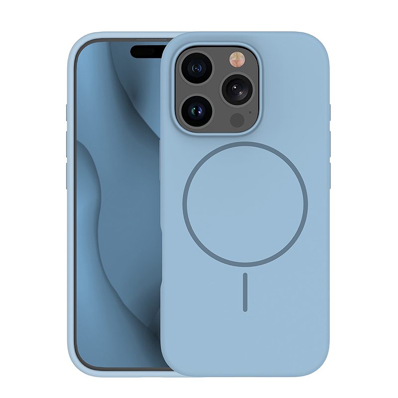 Silicone Thin Mag case for iPhone 17 Air light blue