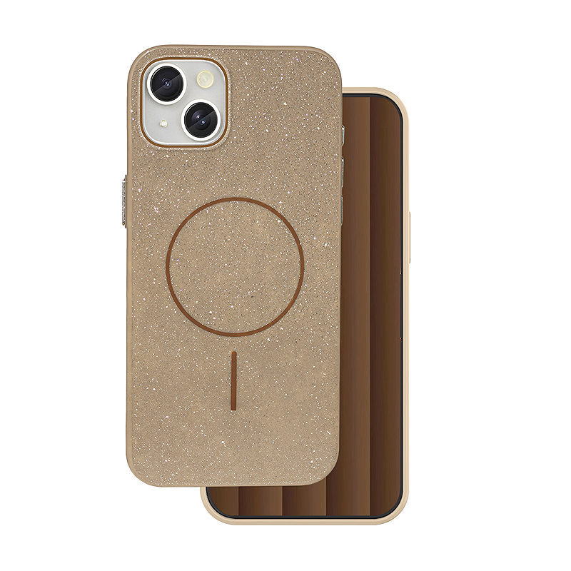 Glitter Thin Mag case for iPhone 17 Air 6,6" brown
