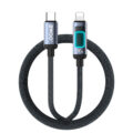 BWOO X324CL braided fast charging cable with light display PD 27W USB-C - Lightning
