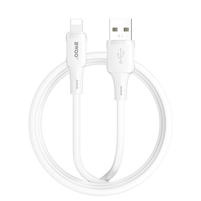 BWOO 3A silicone cable X329L usb - lightning 3A 1m white