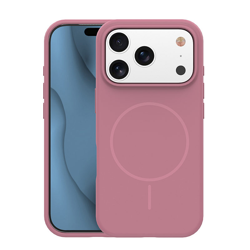 Silicone Thin Mag case for iPhone 15 6,1" rose