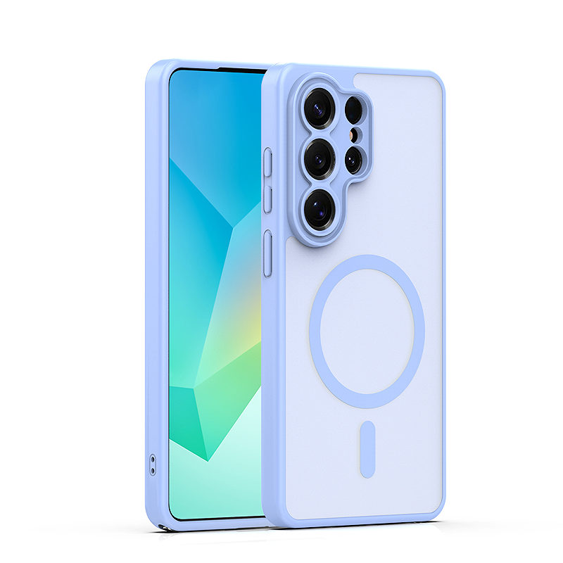Mag Matt case for Samsung Galaxy S25 Ultra light blue camera protection