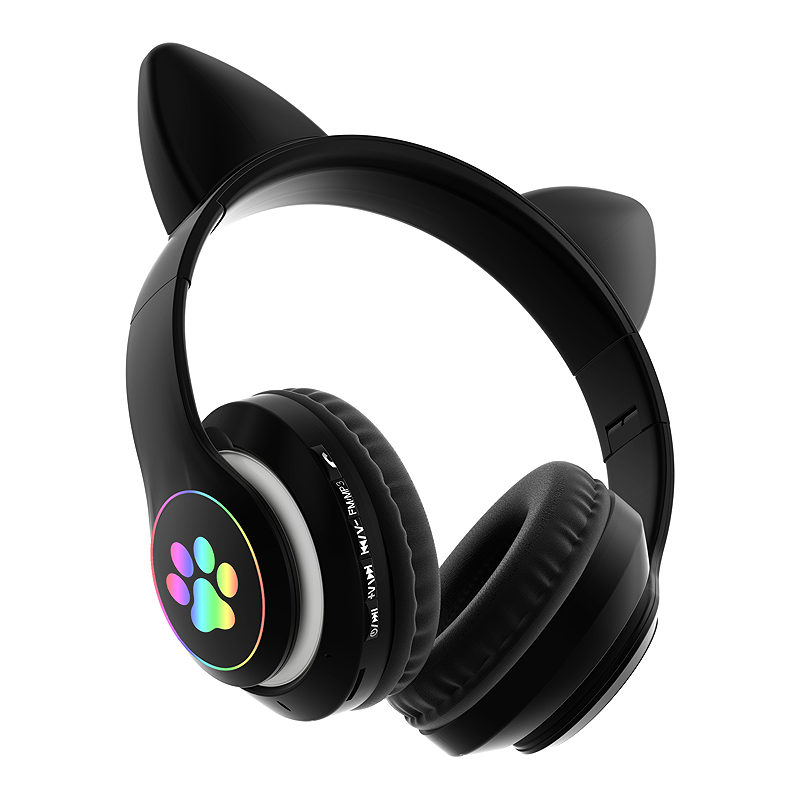 Alternative view of SŁUCHAWKI DLA DZIECI BLUETOOTH LED / KOCIE USZY, BLACK / CZARNY