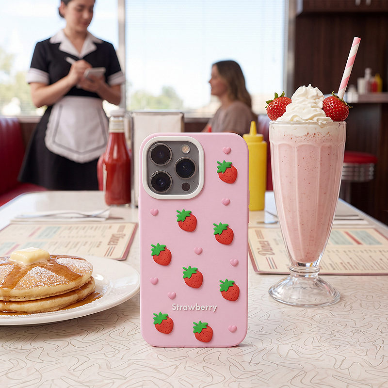 Strawberry case for iPhone 12 / 12 Pro 6,1" pink