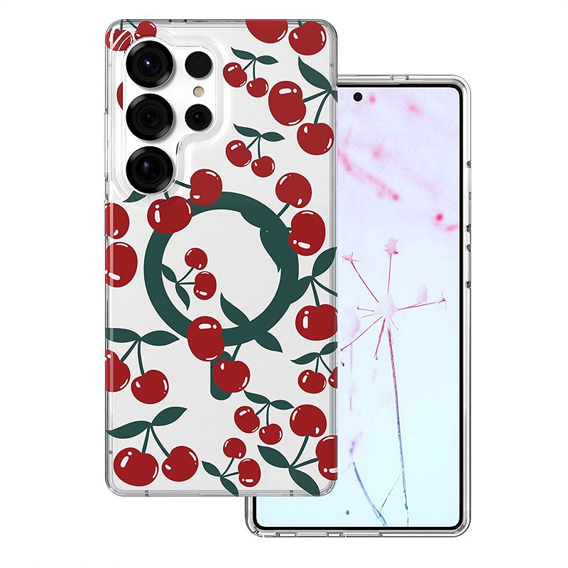 Cherry Mag case for Samsung Galaxy S25 Ultra transparent