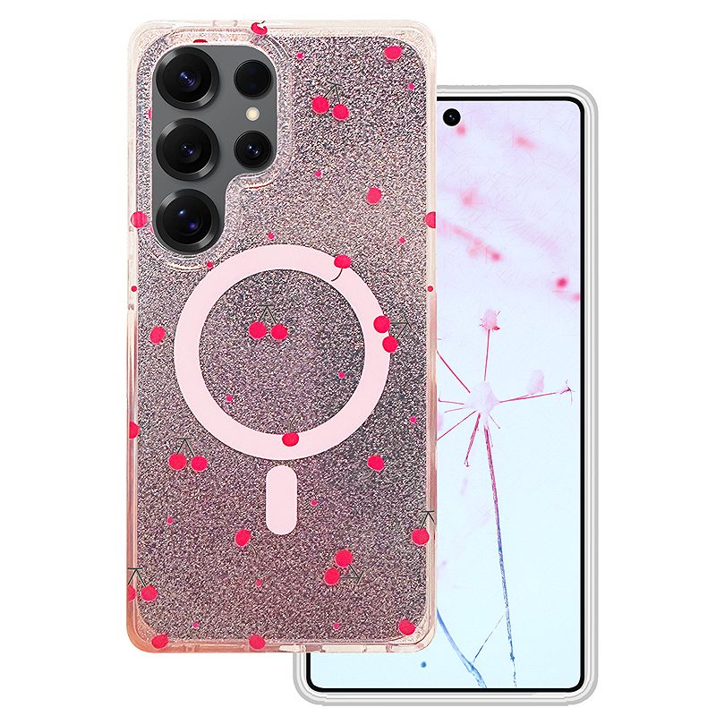 Cherry Mag case for Samsung Galaxy S25 Ultra glitter