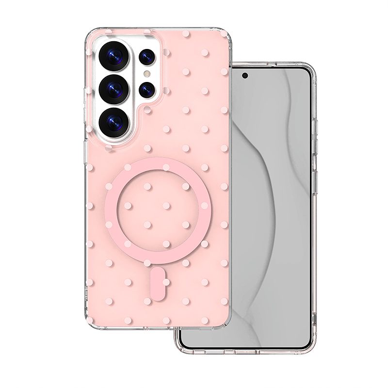 Bubble Dots Mag case for Samsung S26 Ultra pink