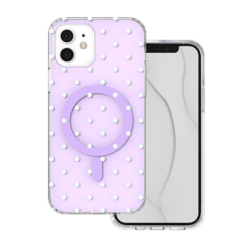 Bubble Dots Mag case for iPhone 12 / 12 Pro 6,1" purple