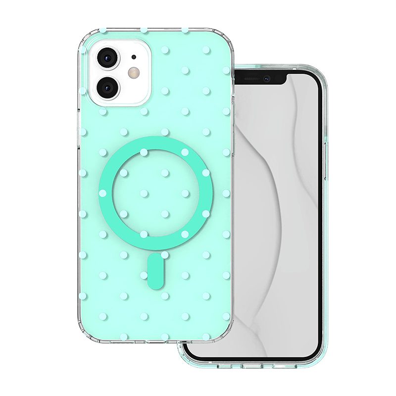 Bubble Dots Mag case for iPhone 12 / 12 Pro 6,1" green