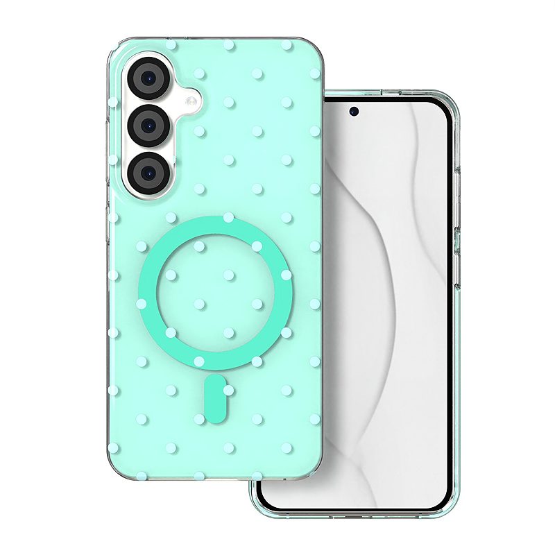 Bubble Dots Mag case for Samsung S24 / S25  green